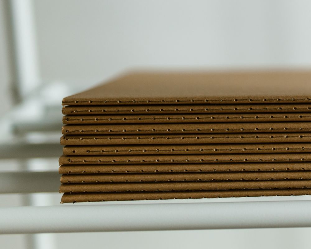 Stack of corrugated cardboard sheets